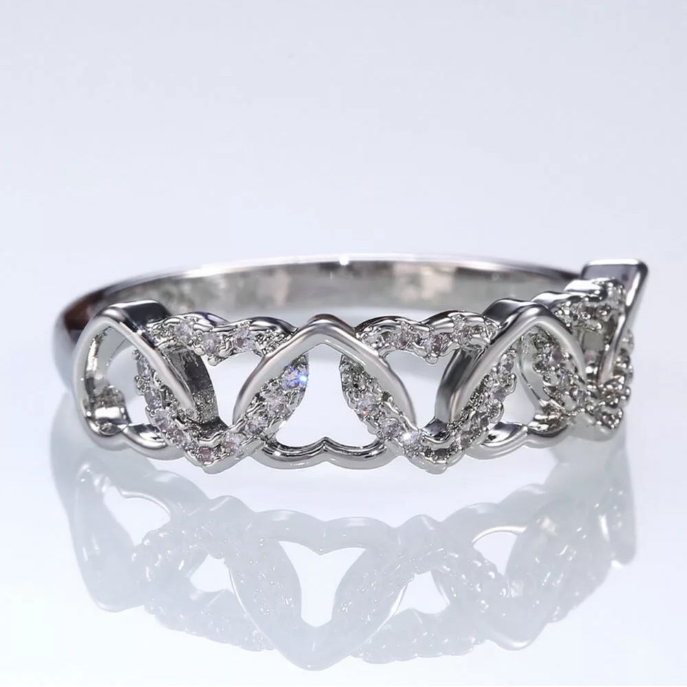 Fashion 925 Silver Wedding Rings White Sapphire - Picture 2 of 6